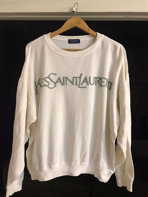 ysl white sweatshirt|ysl sweatshirt vintage.